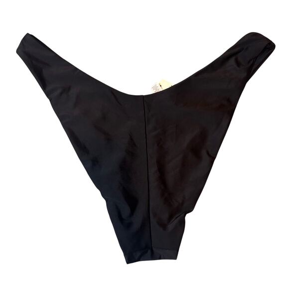 Aerie Black High Cut Cheeky Bikini Bottom XXL NWT Swim Minimal Coverage - Picture 5 of 5